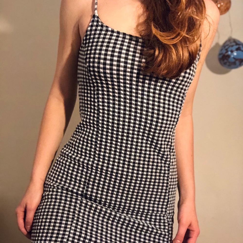 Gingham mini dress